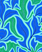 Abstract Blue and Green Swirls Rug