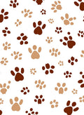 Brown Beige Paw Prints Scattered Rug