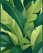 Lush Tropical Leaf Pattern Rug