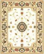 Ornate Floral Medallion Cream Rug