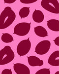 Pink Burgundy Large Fruit Pattern Rug