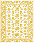 Golden Yellow Floral Vine Pattern Rug