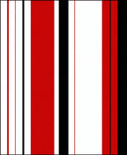 Bold Red Black White Stripe Pattern Rug