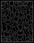 Abstract White Line Art Collage Rug
