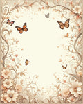 Floral Butterfly Swirl Pattern Rug