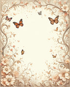 Floral Butterfly Swirl Pattern Rug