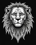 Bold Lion Head Monochromatic Design Rug
