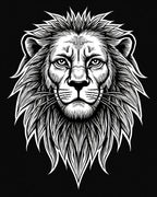 Bold Lion Head Monochromatic Design Rug