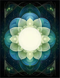 Deep Blue Green Mandala Pattern Rug