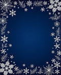 Winter Snowflakes Dark Blue Rug