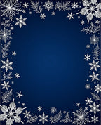 Winter Snowflakes Dark Blue Rug