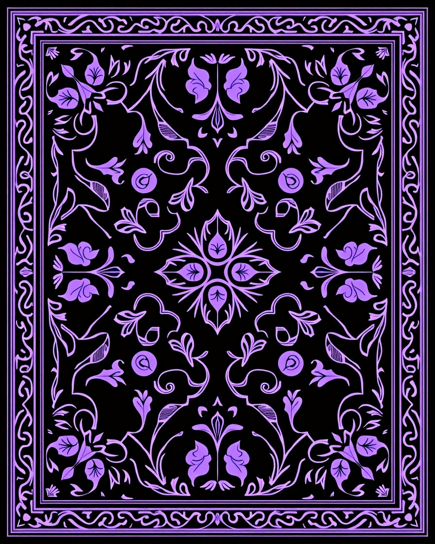 Ornate Floral Swirls Pattern Rug
