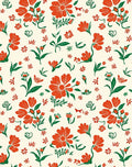 Bright Orange Floral Botanical Design Rug