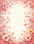 Soft Blush Floral Vine Patterned Rug