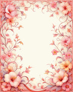 Soft Blush Floral Vine Patterned Rug