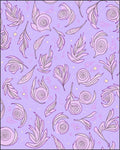 Whimsical Pastel Leaf and Swirl Pattern Rug