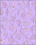 Whimsical Pastel Leaf and Swirl Pattern Rug