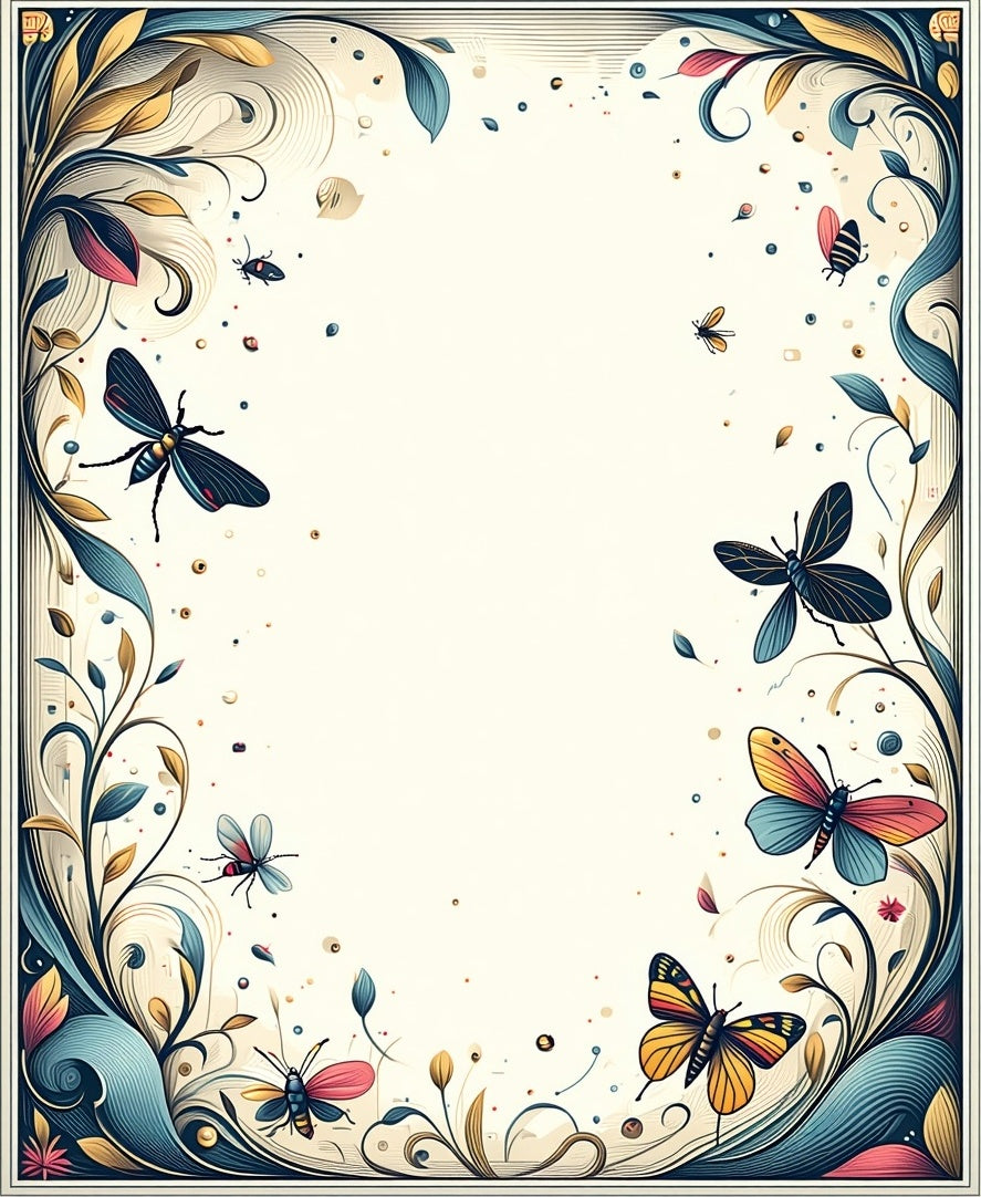 Whimsical Nature Floral Butterfly Design Rug