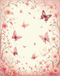 Pink Floral Butterflies Garden Rug