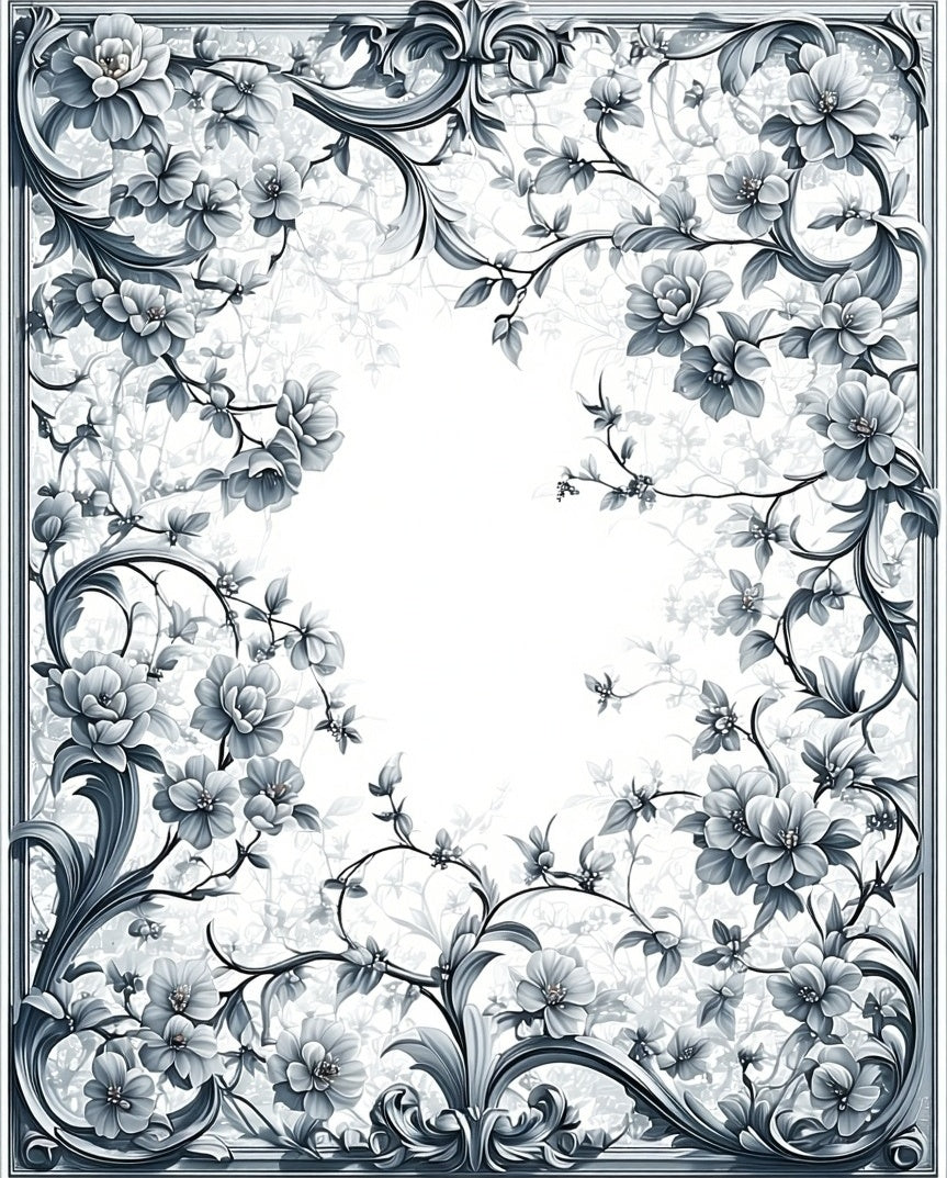 Classic Floral Scrollwork Art Nouveau Rug