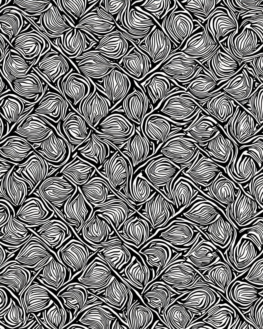 Abstract Black White Organic Pattern Rug