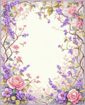 Floral vines with lavender and roses Rug