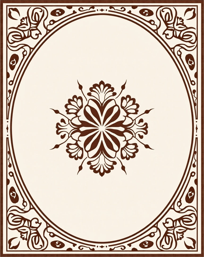 Classic Oval Floral Motif Rug