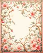 Elegant Floral Vine Scroll Design Rug