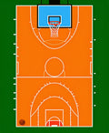 Sport Court Orange White Geometric Design Rug