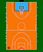 Sport Court Orange White Geometric Design Rug