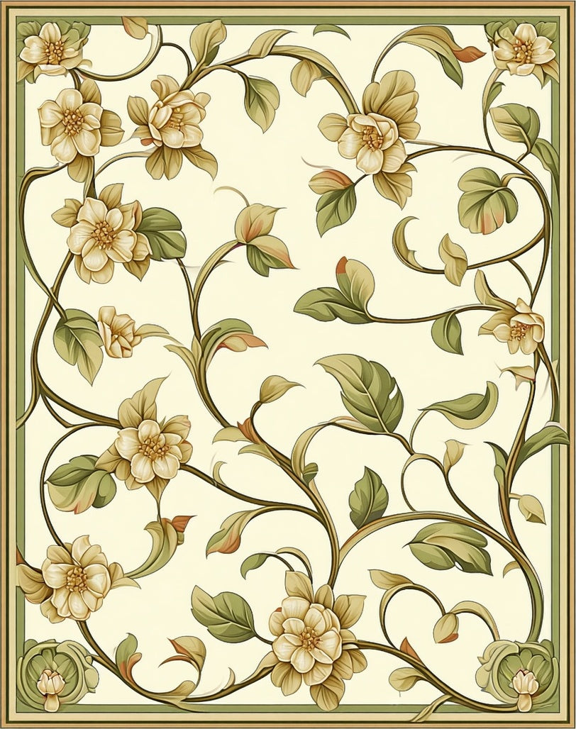 Ornate Floral Vine Delight Rug