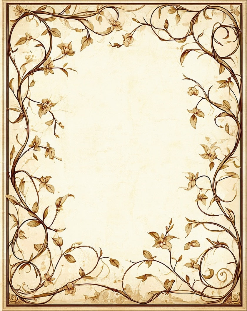 Vintage Floral Vine Scroll Design Rug