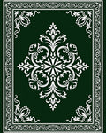 Traditional Dark Green Floral Mandala Rug