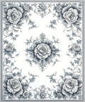 Elegant Gray Floral Scrollwork Pattern Rug