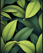 Lush Green Leaf Pattern Design Rug