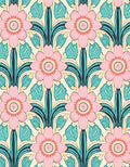 Pretty Pink Floral Art Nouveau Pattern Rug