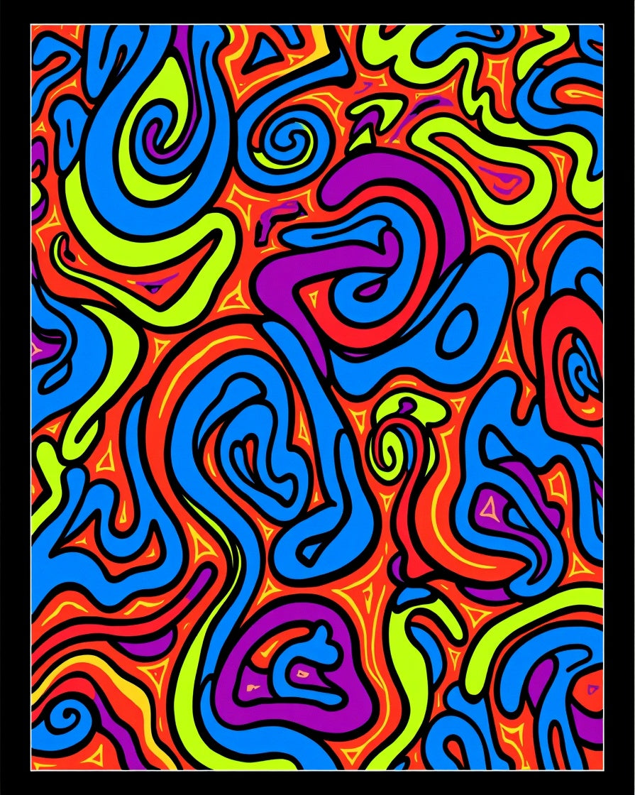 Groovy Abstract Swirls Pattern Rug
