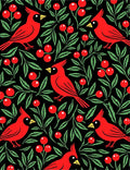 Red Cardinals with Green Berries Rug