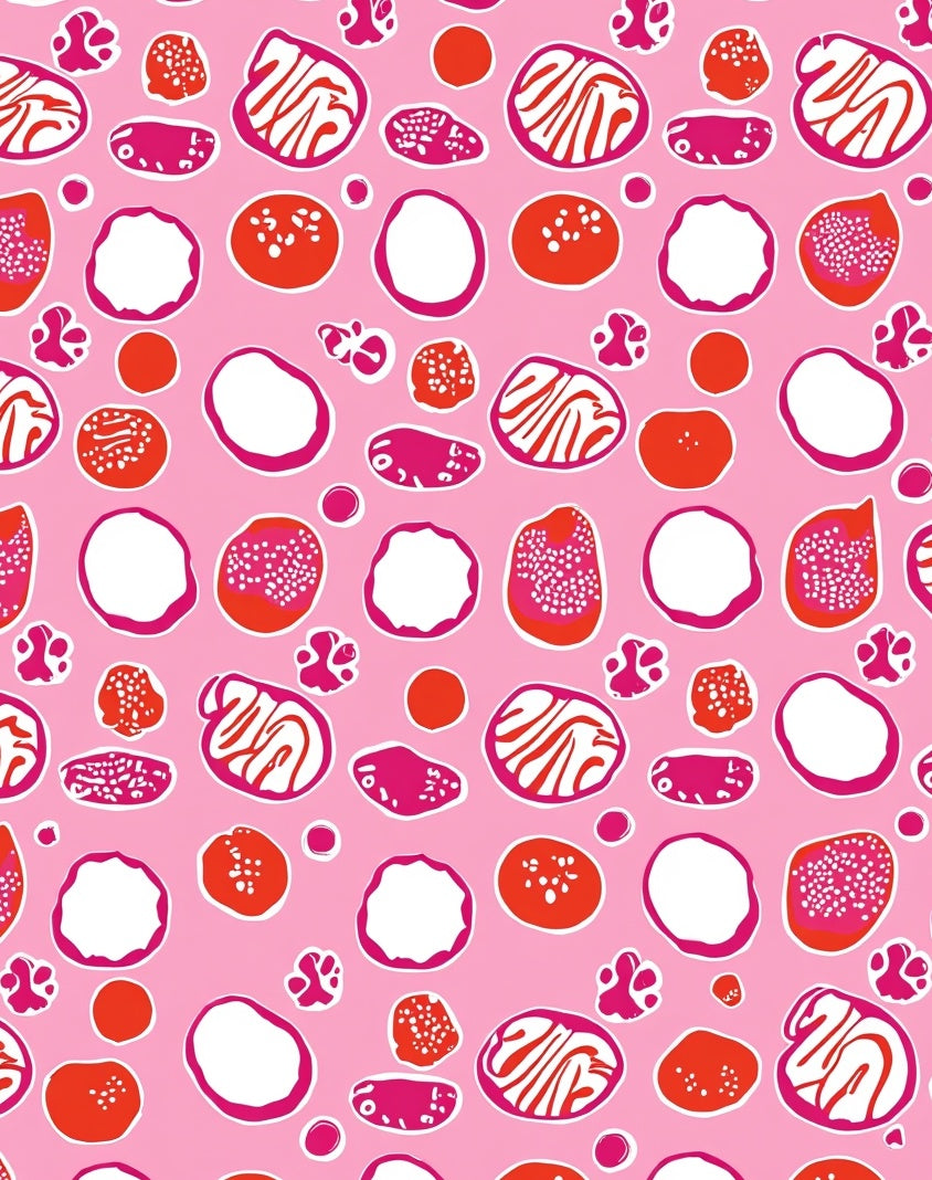 Pink Abstract Organic Shapes Rug