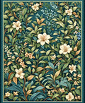 Vintage Floral Botanical Garden Pattern Rug