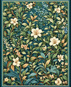 Vintage Floral Botanical Garden Pattern Rug