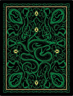 Mystical Green Serpent Floral Pattern Rug