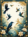 Nature Birds Floral Whimsical Design Rug