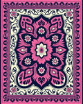 Vibrant Pink Floral Medallion Design Rug