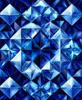 Shimmering Blue Faceted Geometric Style Rug