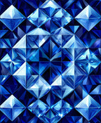 Shimmering Blue Faceted Geometric Style Rug