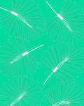 Abstract Teal Green Leaf Pattern Rug