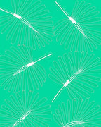 Abstract Teal Green Leaf Pattern Rug