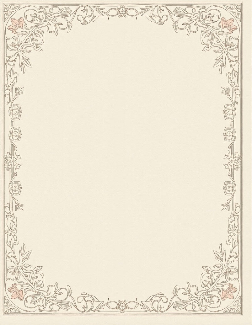 Elegant Floral Frame Design Rug