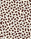 Abstract Maroon Bean Circle Motif Rug